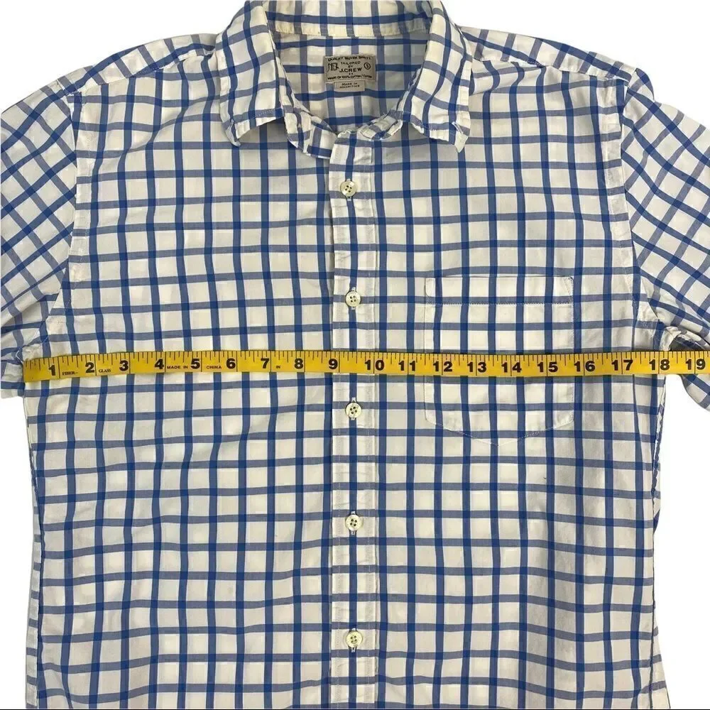 J.Crew Button Down Woven Shirt Men's Small Long Sleeve Blue White Check 34637
